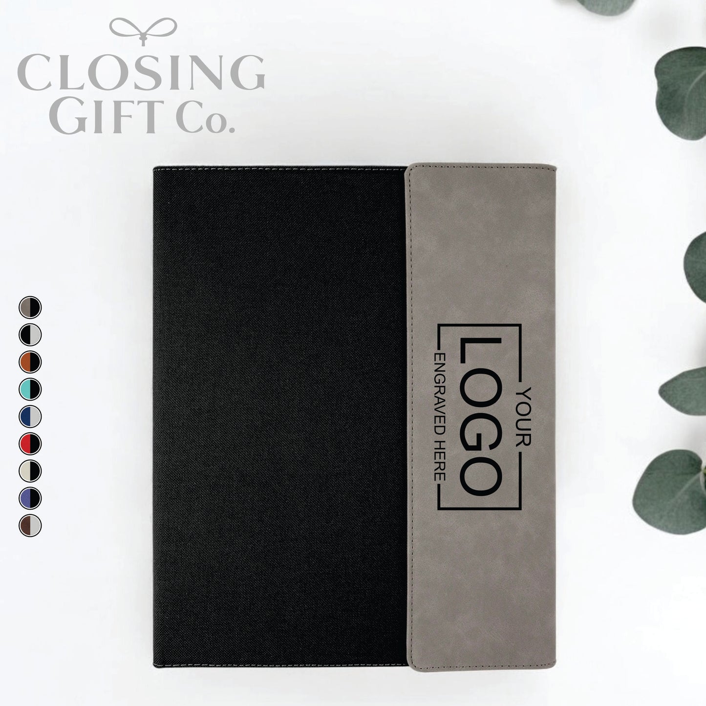 CUSTOM ENGRAVED FOLD-OVER PORTFOLIO WITH NOTEPAD - LARGE