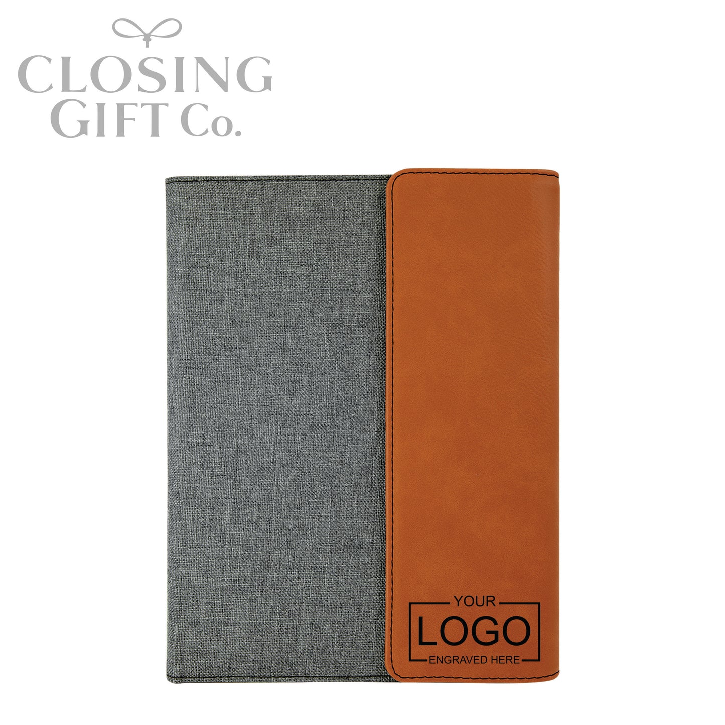 CUSTOM ENGRAVED FOLD-OVER PORTFOLIO WITH NOTEPAD - LARGE