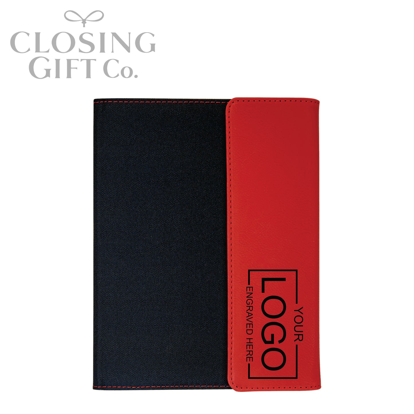 CUSTOM ENGRAVED FOLD-OVER PORTFOLIO WITH NOTEPAD - LARGE