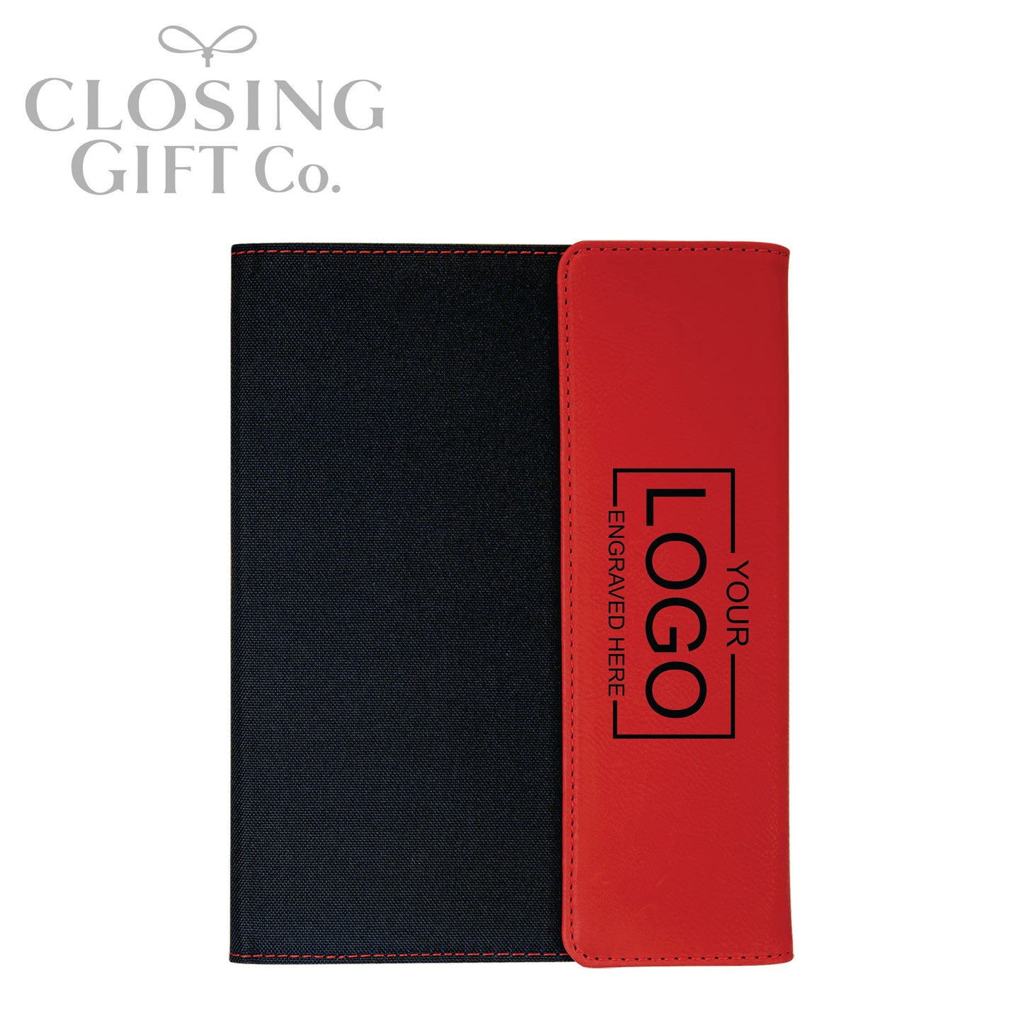 CUSTOM ENGRAVED FOLD-OVER PORTFOLIO WITH NOTEPAD - LARGE