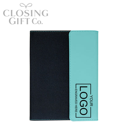 CUSTOM ENGRAVED FOLD-OVER PORTFOLIO WITH NOTEPAD - LARGE