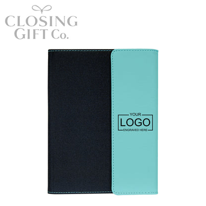 CUSTOM ENGRAVED FOLD-OVER PORTFOLIO WITH NOTEPAD - LARGE