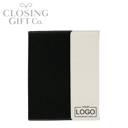 CUSTOM ENGRAVED FOLD-OVER PORTFOLIO WITH NOTEPAD - LARGE