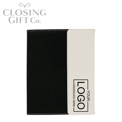 CUSTOM ENGRAVED FOLD-OVER PORTFOLIO WITH NOTEPAD - LARGE