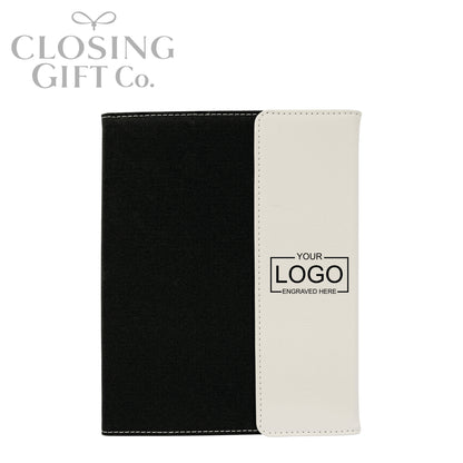 CUSTOM ENGRAVED FOLD-OVER PORTFOLIO WITH NOTEPAD - LARGE