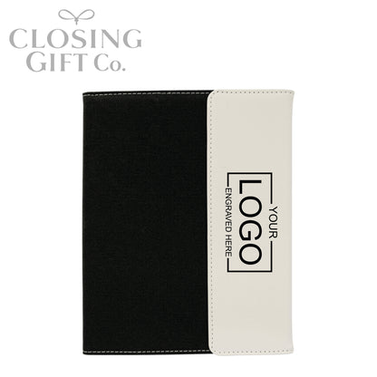 CUSTOM ENGRAVED FOLD-OVER PORTFOLIO WITH NOTEPAD - LARGE