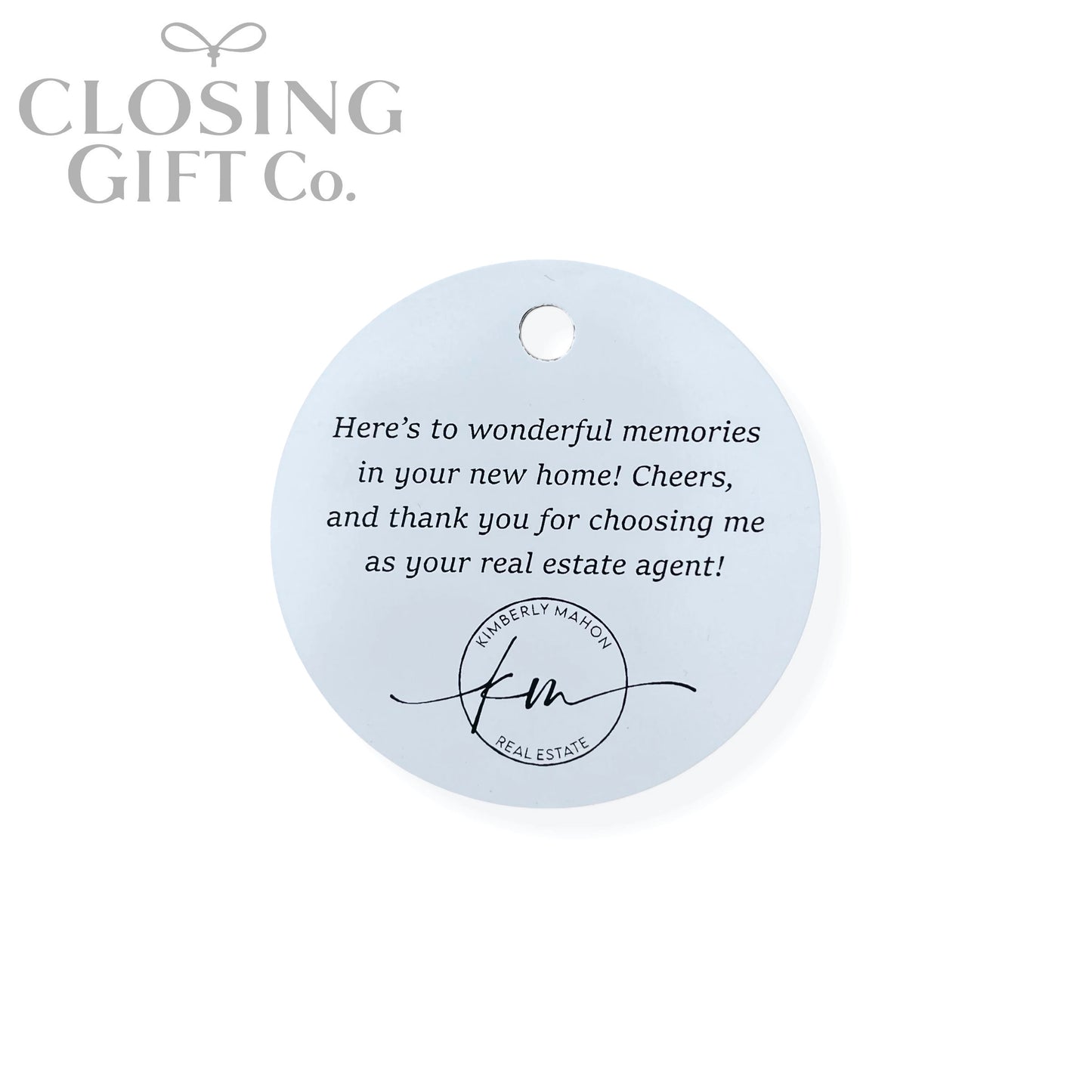 CUSTOM ENGRAVED ROUND SHAPE ACRYLIC GIFT TAG