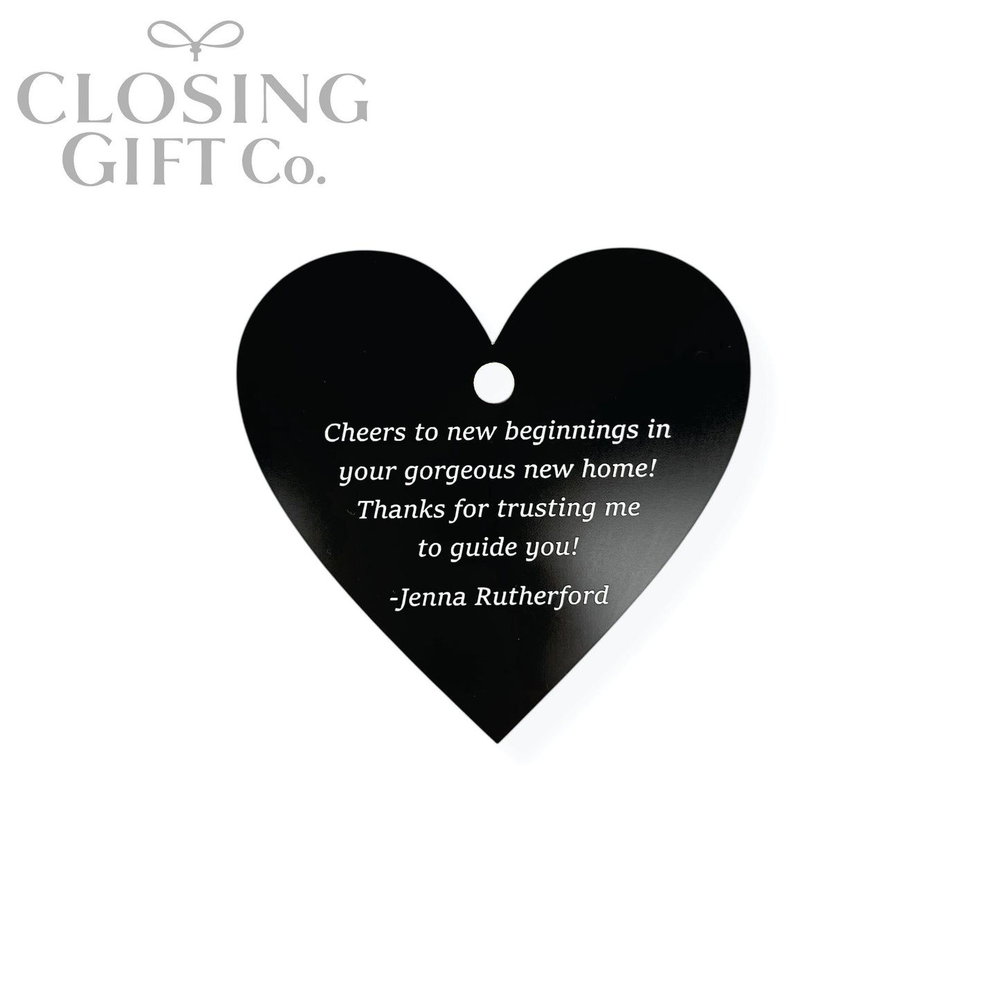 CUSTOM ENGRAVED HEART SHAPE ACRYLIC GIFT TAG