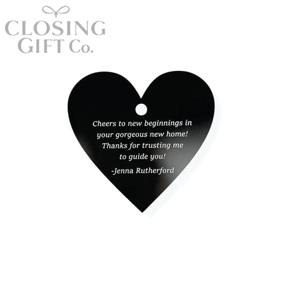 CUSTOM ENGRAVED HEART SHAPE ACRYLIC GIFT TAG