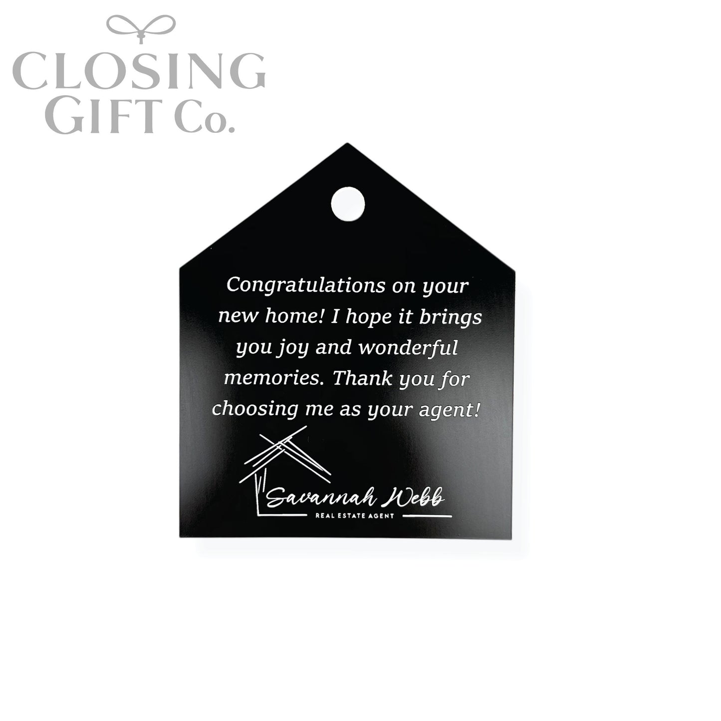 CUSTOM ENGRAVED HOME / HOUSE SHAPE ACRYLIC GIFT TAG
