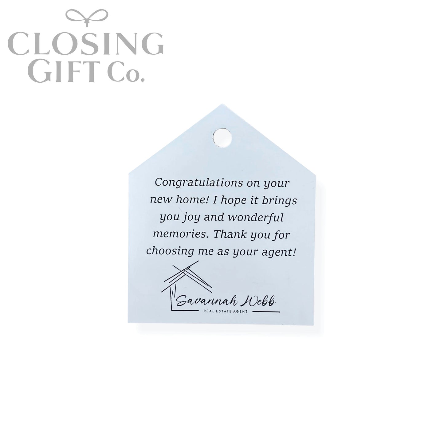 CUSTOM ENGRAVED HOME / HOUSE SHAPE ACRYLIC GIFT TAG