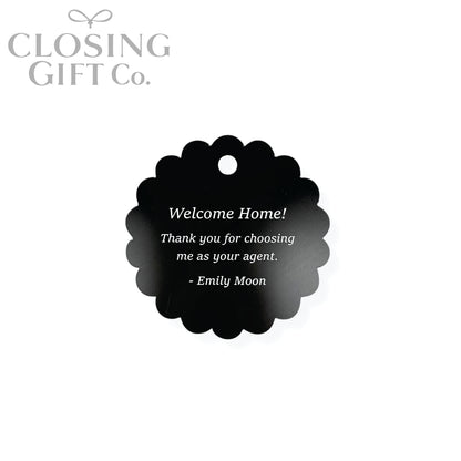 CUSTOM ENGRAVED SCALLOP SHAPE ACRYLIC GIFT TAG