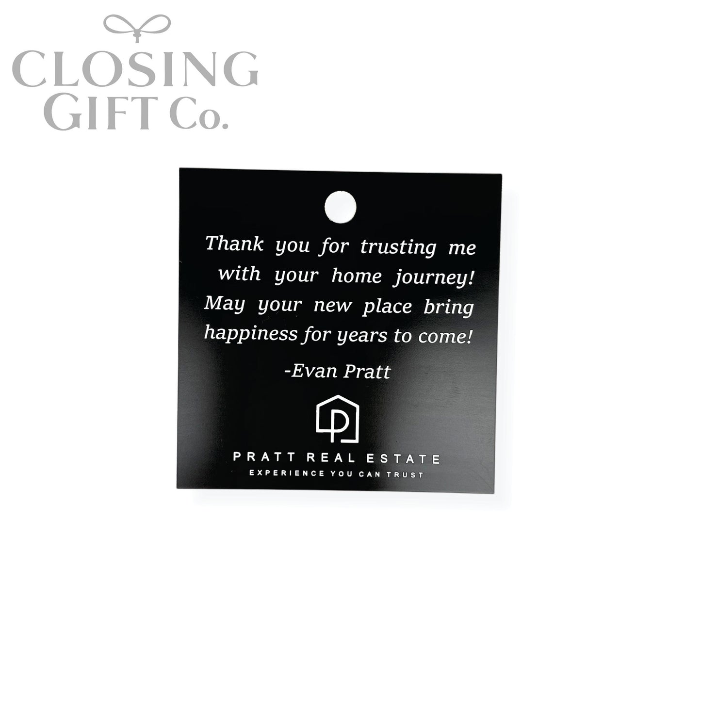 CUSTOM ENGRAVED SQUARE SHAPE ACRYLIC GIFT TAG