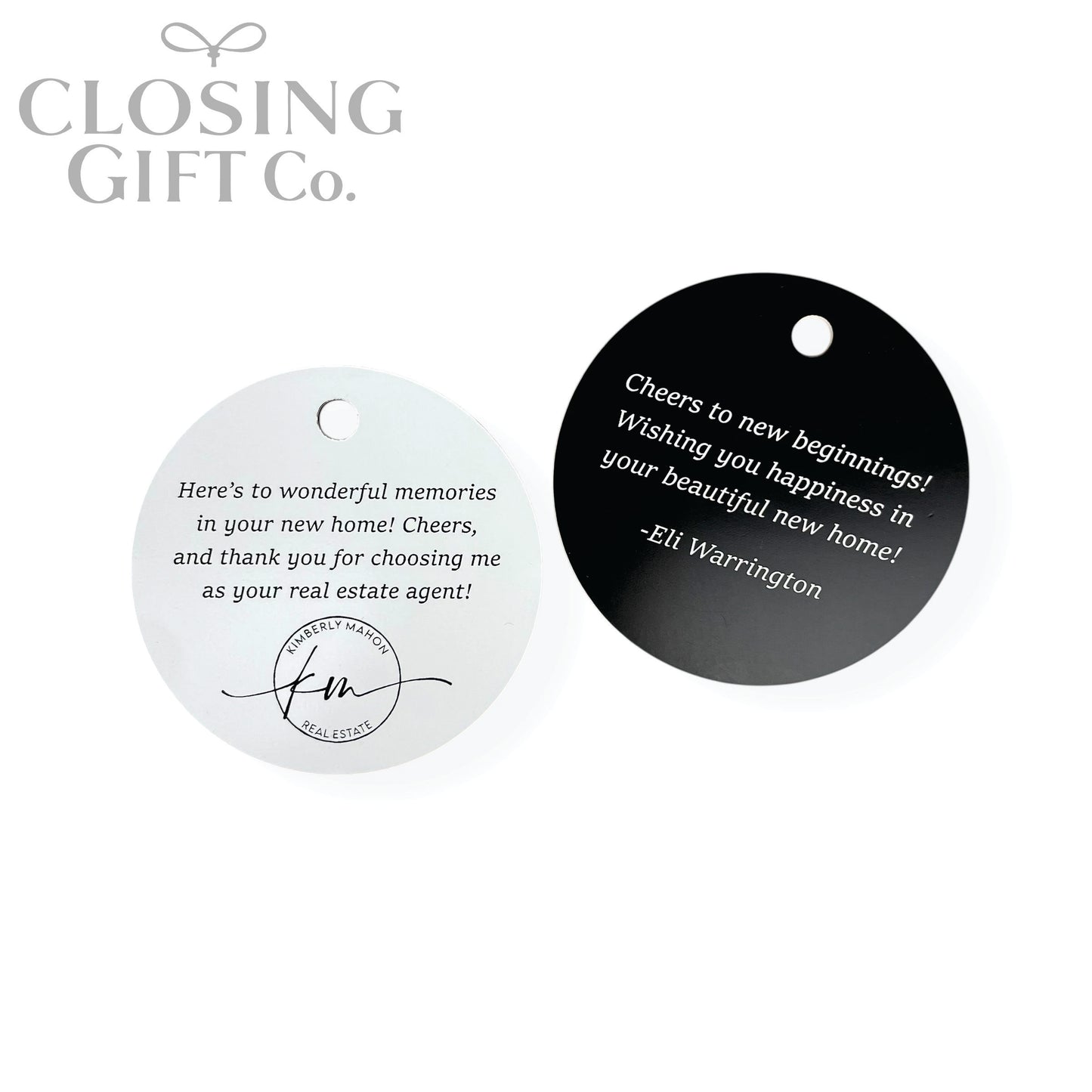 CUSTOM ENGRAVED ROUND SHAPE ACRYLIC GIFT TAG