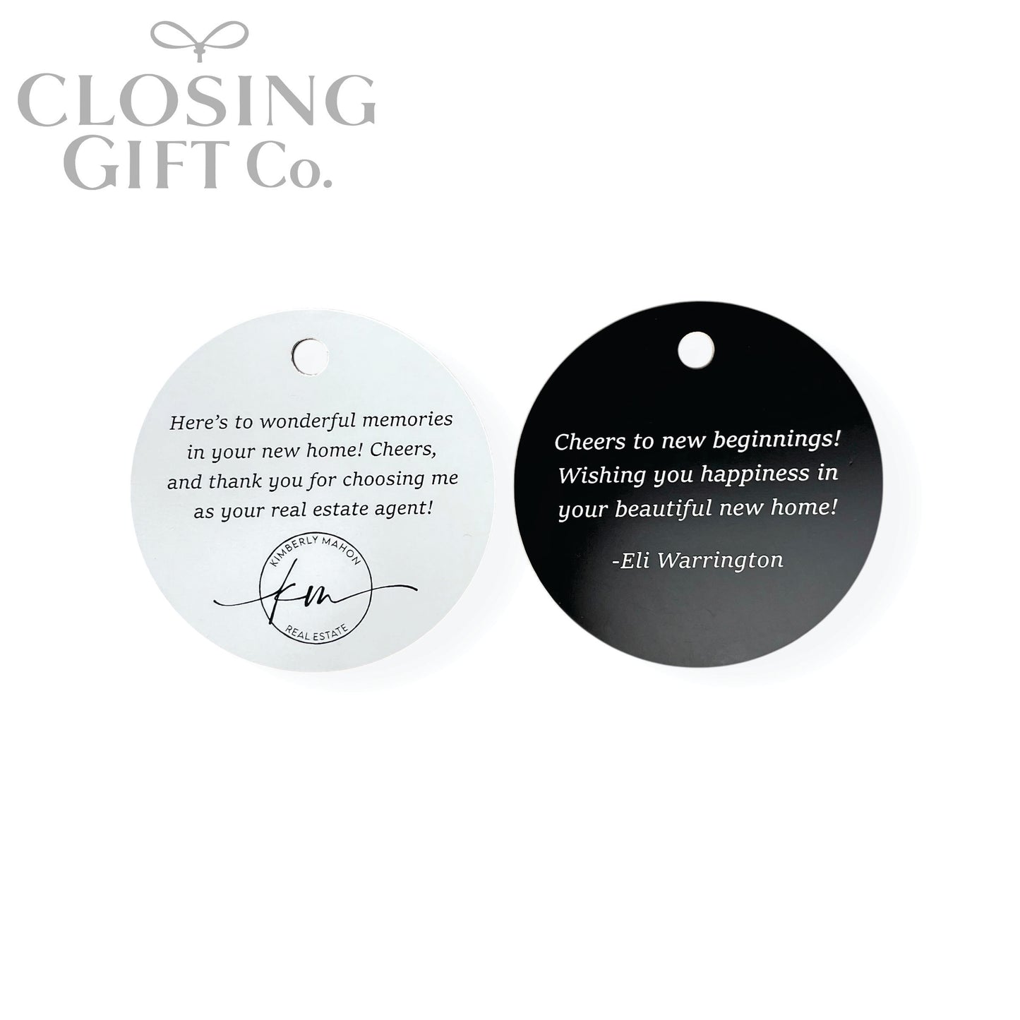 CUSTOM ENGRAVED ROUND SHAPE ACRYLIC GIFT TAG