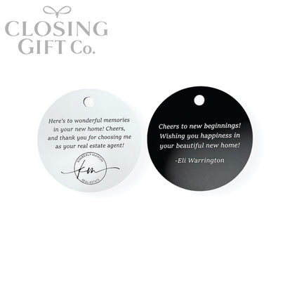CUSTOM ENGRAVED ROUND SHAPE ACRYLIC GIFT TAG