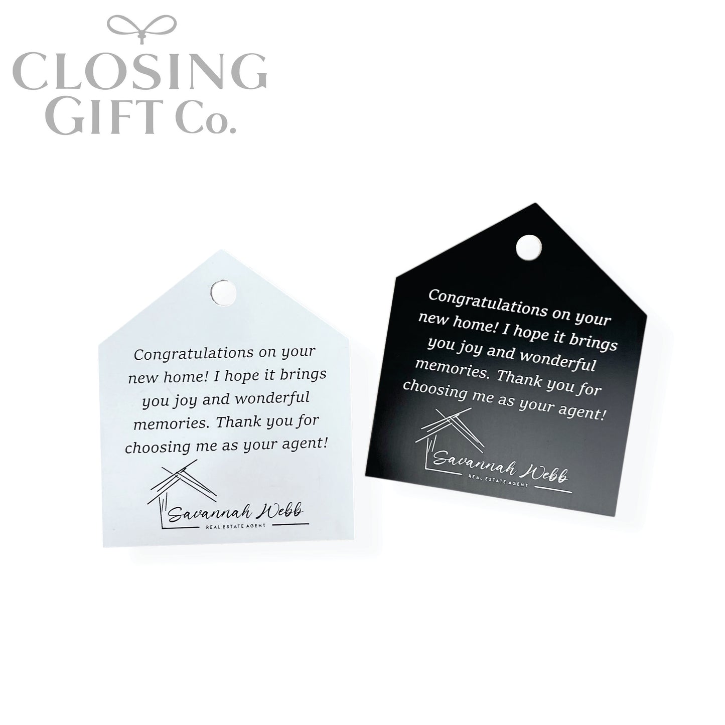 CUSTOM ENGRAVED HOME / HOUSE SHAPE ACRYLIC GIFT TAG