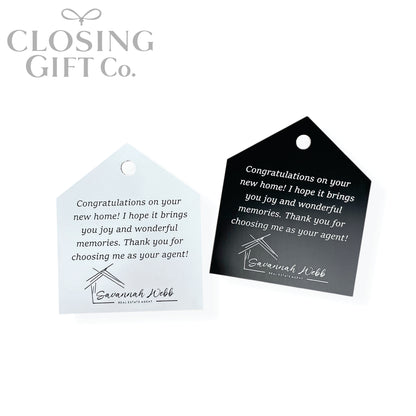 CUSTOM ENGRAVED HOME / HOUSE SHAPE ACRYLIC GIFT TAG