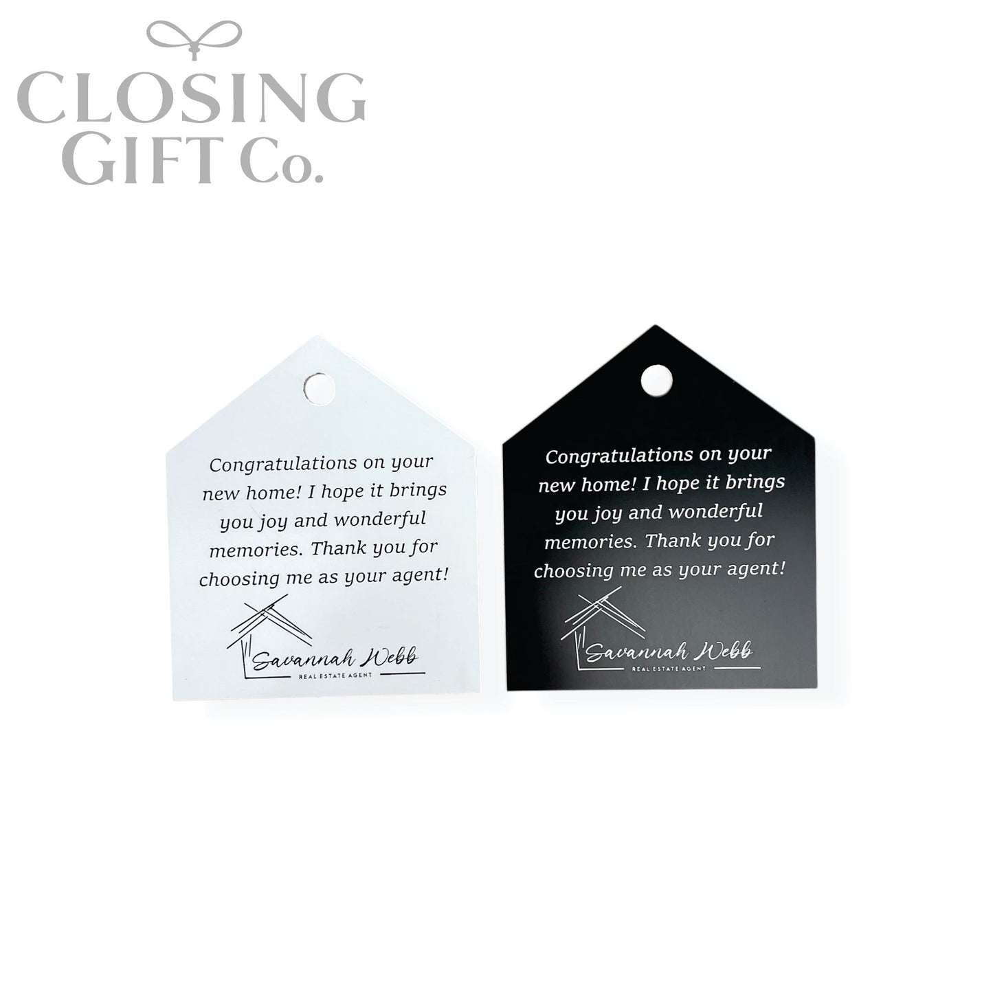CUSTOM ENGRAVED HOME / HOUSE SHAPE ACRYLIC GIFT TAG