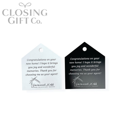 CUSTOM ENGRAVED HOME / HOUSE SHAPE ACRYLIC GIFT TAG