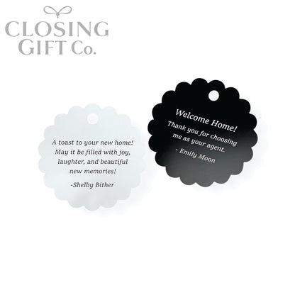CUSTOM ENGRAVED SCALLOP SHAPE ACRYLIC GIFT TAG
