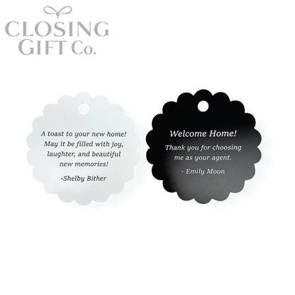 CUSTOM ENGRAVED SCALLOP SHAPE ACRYLIC GIFT TAG