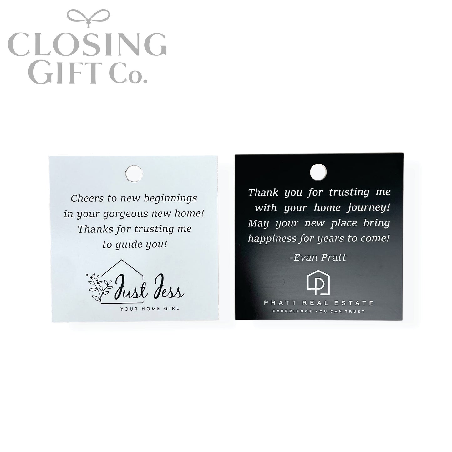 CUSTOM ENGRAVED SQUARE SHAPE ACRYLIC GIFT TAG