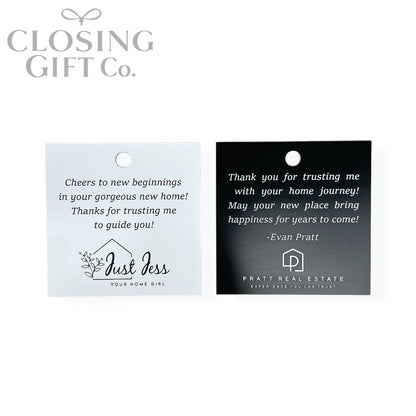 CUSTOM ENGRAVED SQUARE SHAPE ACRYLIC GIFT TAG