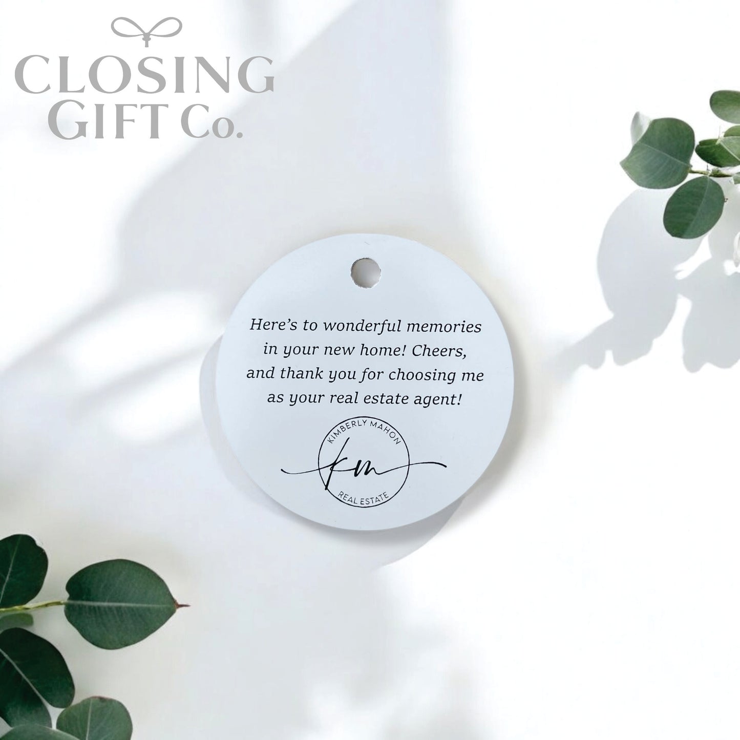 CUSTOM ENGRAVED ROUND SHAPE ACRYLIC GIFT TAG