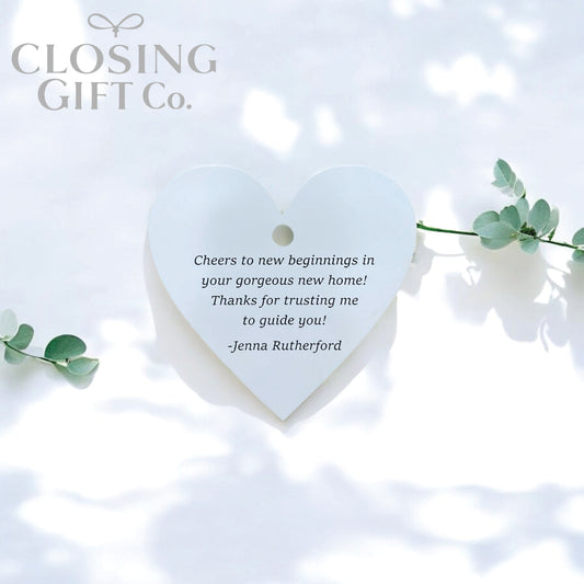 CUSTOM ENGRAVED HEART SHAPE ACRYLIC GIFT TAG