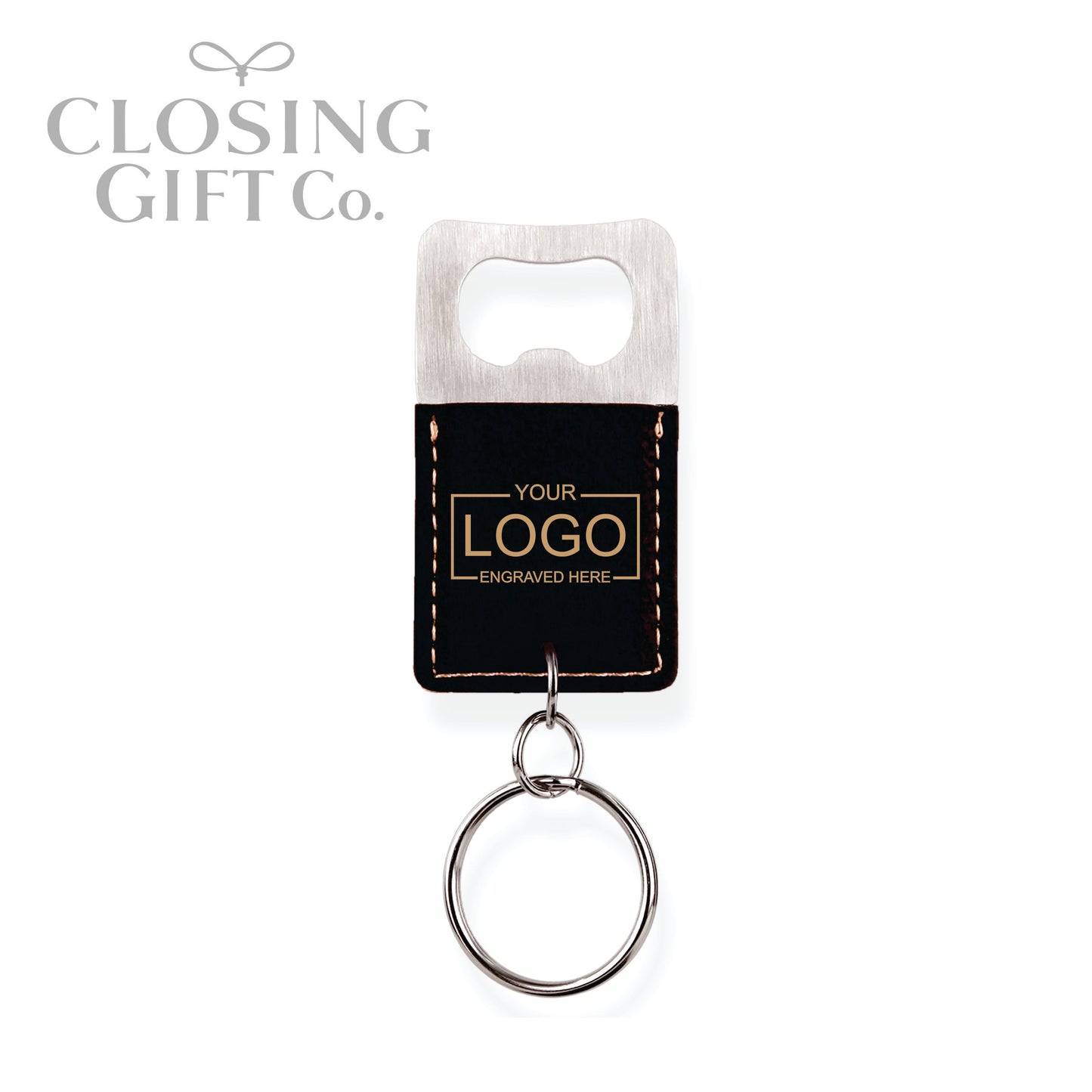 LEATHERETTE KEYCHAIN BOTTLE OPENER