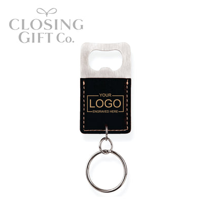 LEATHERETTE KEYCHAIN BOTTLE OPENER