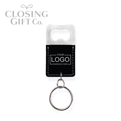 LEATHERETTE KEYCHAIN BOTTLE OPENER