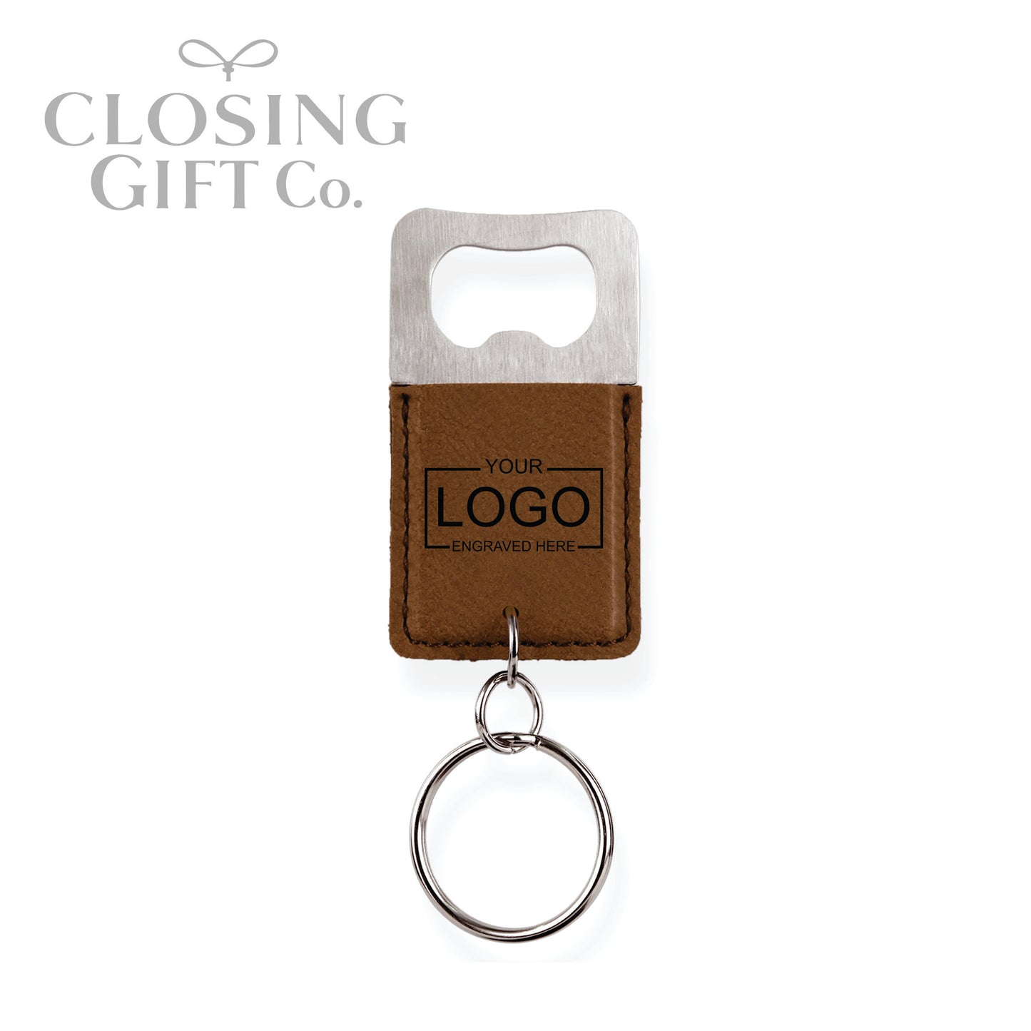 LEATHERETTE KEYCHAIN BOTTLE OPENER