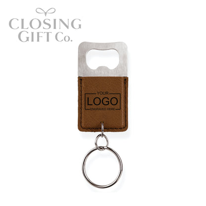 LEATHERETTE KEYCHAIN BOTTLE OPENER