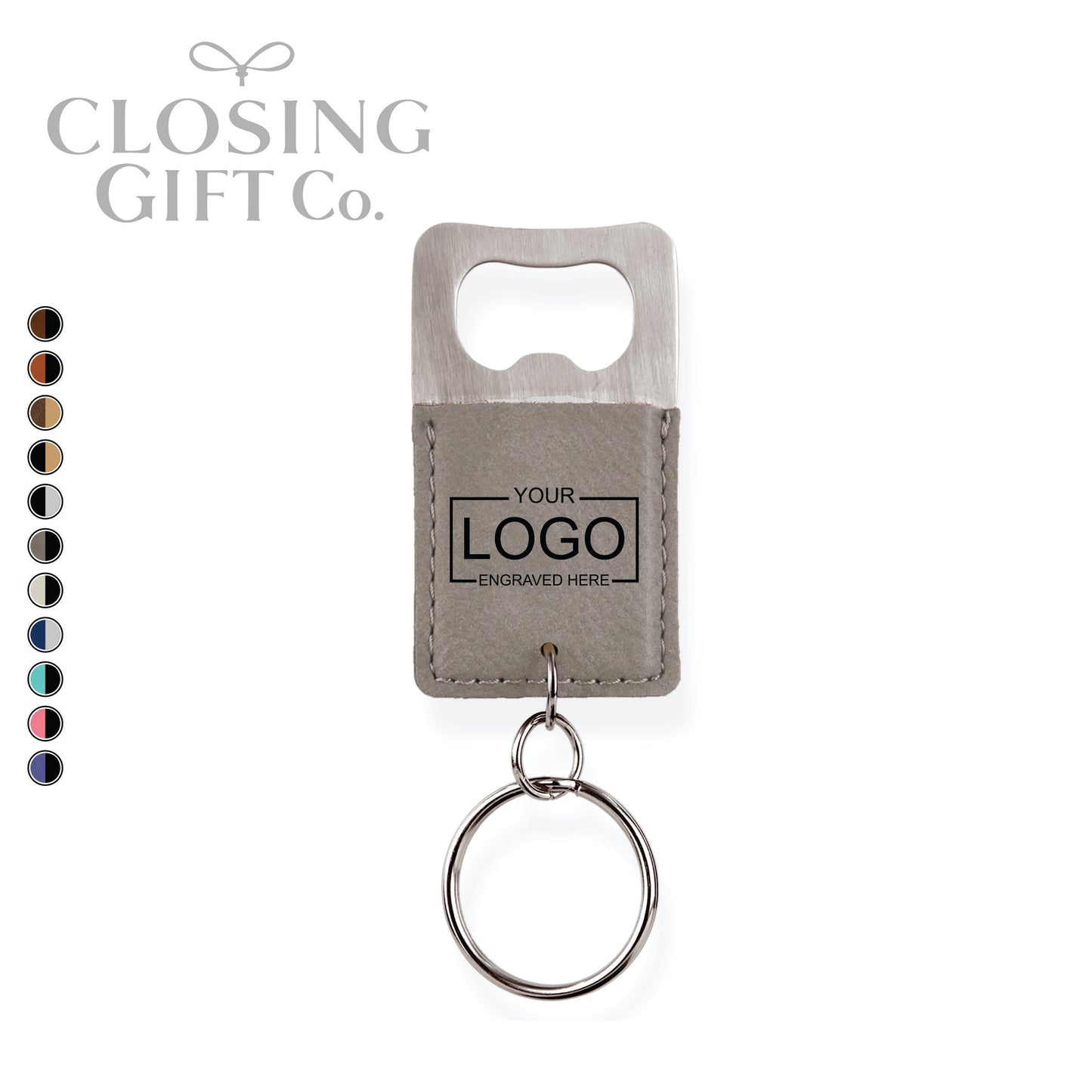 LEATHERETTE KEYCHAIN BOTTLE OPENER