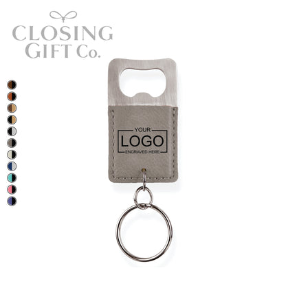 LEATHERETTE KEYCHAIN BOTTLE OPENER