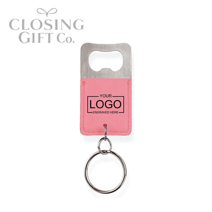 LEATHERETTE KEYCHAIN BOTTLE OPENER