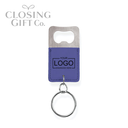LEATHERETTE KEYCHAIN BOTTLE OPENER
