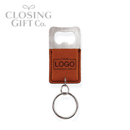 LEATHERETTE KEYCHAIN BOTTLE OPENER