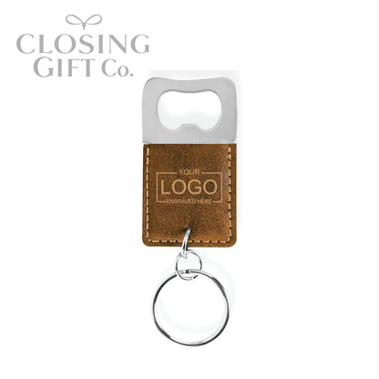 LEATHERETTE KEYCHAIN BOTTLE OPENER