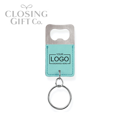 LEATHERETTE KEYCHAIN BOTTLE OPENER