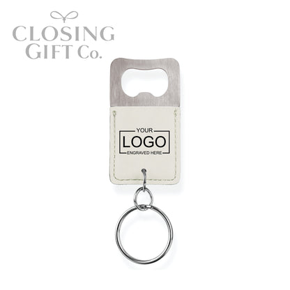 LEATHERETTE KEYCHAIN BOTTLE OPENER