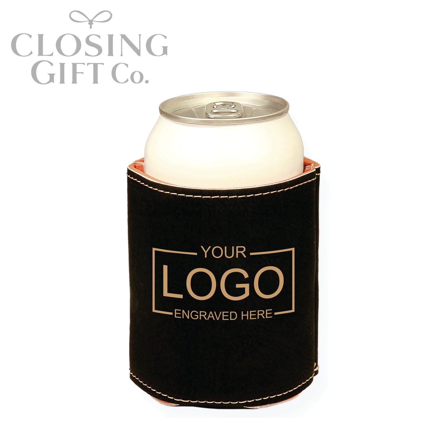 LEATHERETTE BEVERAGE HOLDER - ENGRAVED WITH YOUR LOGO