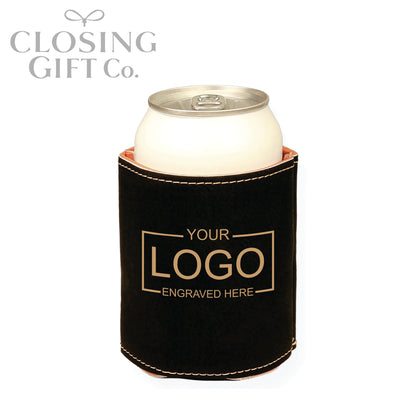 LEATHERETTE BEVERAGE HOLDER - ENGRAVED WITH YOUR LOGO