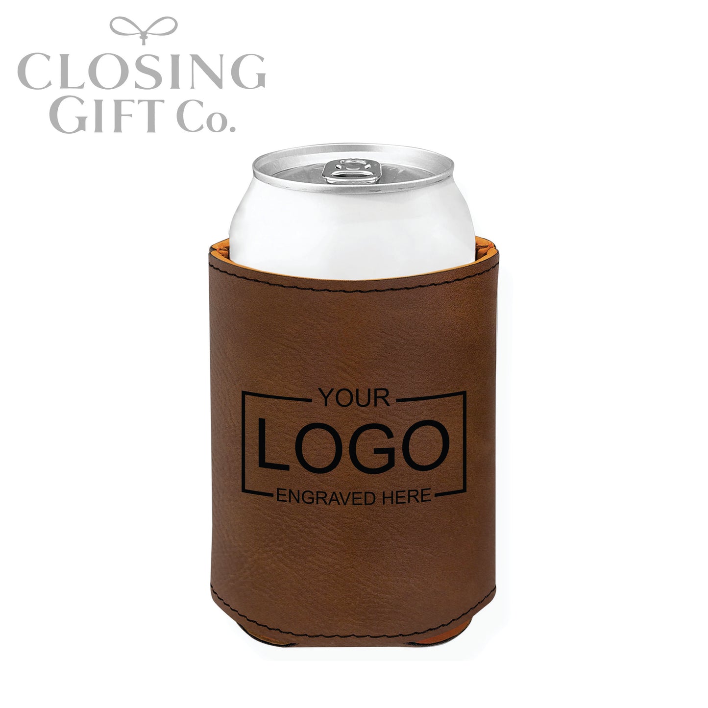 LEATHERETTE BEVERAGE HOLDER - ENGRAVED WITH YOUR LOGO