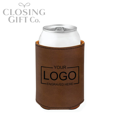 LEATHERETTE BEVERAGE HOLDER - ENGRAVED WITH YOUR LOGO