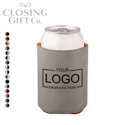 LEATHERETTE BEVERAGE HOLDER - ENGRAVED WITH YOUR LOGO