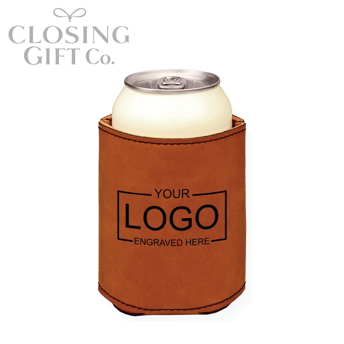 LEATHERETTE BEVERAGE HOLDER - ENGRAVED WITH YOUR LOGO
