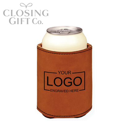 LEATHERETTE BEVERAGE HOLDER - ENGRAVED WITH YOUR LOGO